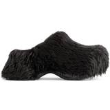 Balenciaga Dam Utetofflor Balenciaga X Crocs Mule Fake Fur- Black