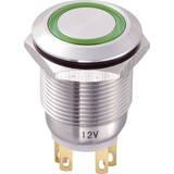 Elartiklar TRU Components TC-8904664 Tamper-proof pushbutton 250 V AC 5 A 1 x Off/On momentary Green IP65 1 pcs