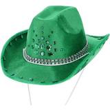 Grön - Vilda västern Maskeradkläder Smiffys Cowboyhatt med Strass Grön