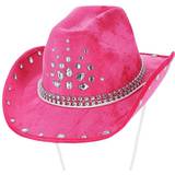 Rosa - Vilda västern Maskeradkläder Smiffys Cowboyhatt med Strass Rosa