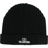 Valentino Dam Huvudbonader Valentino Men's V Logo Wool Beanie Black