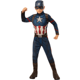 Blå Maskeradkläder Rubies Boy's Captain America Costume