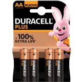 Duracell Alkalisk - Batterier - Engångsbatterier Batterier & Laddbart Duracell AA Plus 4-pack