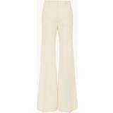 Chloé Dam Byxor Chloé Low-waist flared trousers White 100% Linen White