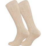 Linne Strumpor Cotton Prime Traditional Cable Pattern Socks - Beige