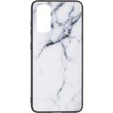 Commander Mobiltillbehör Commander Glas baksida Cover marmor för Samsung Galaxy S22 vit