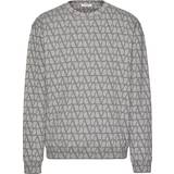 Valentino Herr Tröjor Valentino Men's Cotton Crewneck Sweatshirt With Toile Iconographe Print Grey Grey