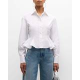 Stella McCartney Skjortor Stella McCartney Collared Cotton Peplum Shirt