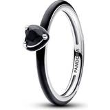 Pandora Kedjor Ringar Pandora ME Black Chakra Heart Ring Sterling silver Enamel ring 193088C01-52