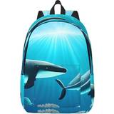 Upikit Whales Under the Sea Large Backpack - Blue