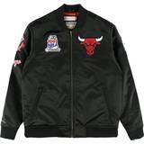 Herr - NBA Jackor & Tröjor Mitchell & Ness Flight Chicago Bulls Schwarz Satin Bomber Jacke