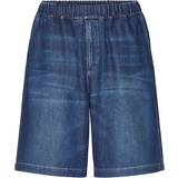 Valentino Herr Byxor & Shorts Valentino Denim chambray Bermuda shorts blue