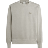 CP COMPANY Brushed & Emerized Diagonal Fleece Logo Sweatshirt - Silver Sage/Brown