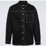 Prada Jackor Prada Embellished cotton-blend jacket black