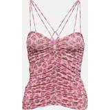 Isabel Marant Dam Linnen Isabel Marant Leila printed ruched jersey top purple