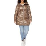 Calvin Klein Dam - Vinterjackor Calvin Klein Women's Hooded Chevron Packable Down Jacket Standard and Plus Shine Taupe