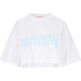 Marni Dam T-shirts & Linnen Marni White Cropped T-Shirt L4W01 Lily White IT