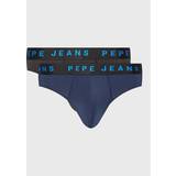 Pepe Jeans Underkläder Pepe Jeans Mäns logotyp Bf Lr 2P trosor, Dulwich blå förpackning med 2 Dulwich blå