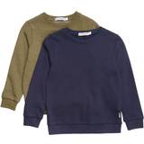 12-18M Sweatshirts Barnkläder Minymo Basic 2-pack Tröjor Olivgrön Grön