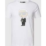 Karl Lagerfeld Dam T-shirts Karl Lagerfeld T-Shirt mit Motiv-Print in Weiss, Größe