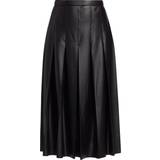 Rayon Kjolar Veronica Beard Herson pleated faux leather midi skirt black