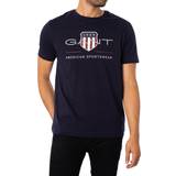 Gant Blåa Överdelar Gant Reg Archive Shield Tshirt