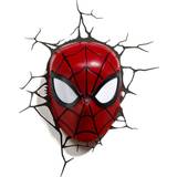 Superhjältar Belysning Barnrum 3DLightFX Spider Man Mask 3D Deco with Crack Sticker Vägglampa
