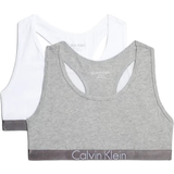 24-36M Toppar Barnkläder Calvin Klein Girl's Customized Stretch Bralettes 2-pack - Grey Heathe/White