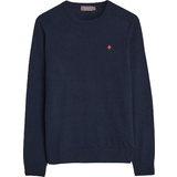 Morris Stickad tröjor Morris Merino Oneck Sweater - Navy