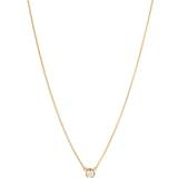 Guld Halsband Georg Jensen Signature Pendant Necklace - Gold/Diamond