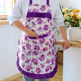 Shein Förkläden Shein 1pc Floral Patterned Apron With Pockets For Women, Suitable For Kitchen, Cooking, Bbq Förkläde Lila
