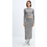 XXS Kjolar Mango Women's Long Knitted Skirt Heather Gray