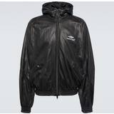 Balenciaga Herr Jackor Balenciaga 3B Sports Icon leather track jacket black