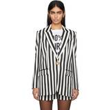 Moschino Dam Ytterkläder Moschino Black & White Striped Blazer A1555 Fantasy Black IT
