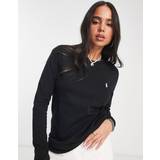 Dam - Jersey T-shirts Polo Ralph Lauren – Svart topp med långa ärmar-Svart/a