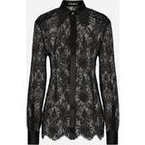 Satin Blusar Dolce & Gabbana Floral lace blouse black