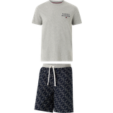 Tommy Hilfiger Dam - Trenchcoats Kläder Tommy Hilfiger Pyjamas SS Woven PJ Set Drawstring Grå