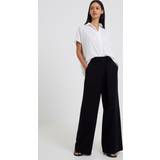 French Connection Byxor French Connection Whisper Belted Palazzo Trousers Black