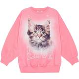Molo Barnkläder Molo Teen Girls Pink Cat Cotton Sweatshirt