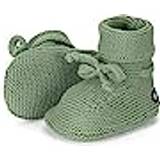 Tyg Lära-gå-skor Sterntaler Baby flicka rosett stickad sko, Grön
