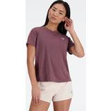 New Balance Kläder New Balance Women's Athletics T-Shirt in Brown Poly Knit