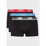 DKNY Kläder DKNY Underkläderboxare Män Super Mjuk Bomull Svart Med Mikrofiber Elastisk Midja Bekväma och Elastiska Underkläder 3-pack, Black/Blue/Teaperry Pink/Mint