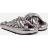 Isabel Marant Skor Isabel Marant Niloo snake-effect leather sandals silver