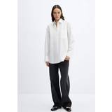Mango Skinnkjolar Kläder Mango Women's Pocket Oversize Shirt White