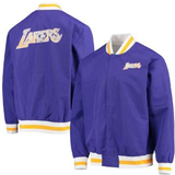 Mitchell & Ness Jackor & Tröjor Mitchell & Ness Los Angeles Lakers Purple 75th Anniversary Authentic Warmup Full-Snap Jacket