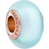 Matt Berlocker & Hängen Pandora Murano Glass Charm - Rose Gold/Blue