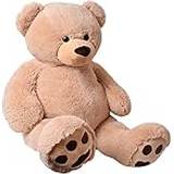 TE-Trend Jätte teddy gosedjur XXL nallebjörn stor plyschleksak Rico mjuk leksak som present till barn 135 cm stor i brunt