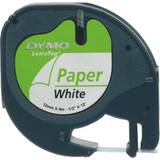 Märkmaskiner & Etiketter Dymo LetraTag Paper Black Text on White 12mmx4m