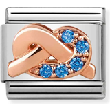 Nomination Composable Classic Link Knot Mother and Son Charm - Silver/Rose Gold/Blue