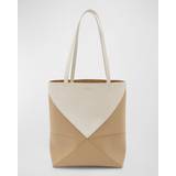Vita Väskor Loewe Puzzle Fold leather tote bag white One size fits all